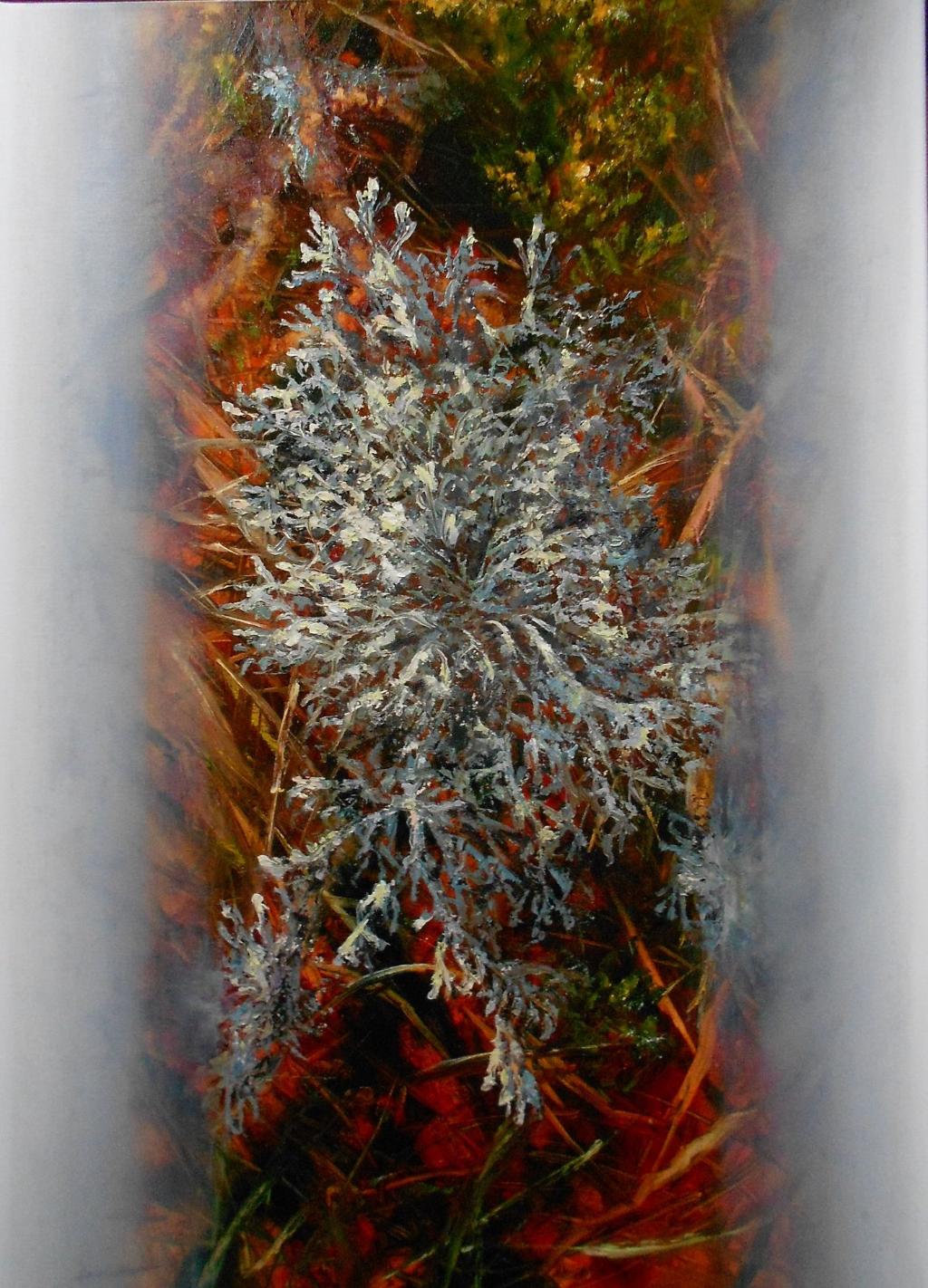 Pseudevernia furfuracea aka tree moss - oil painting by Tiiu Piibur