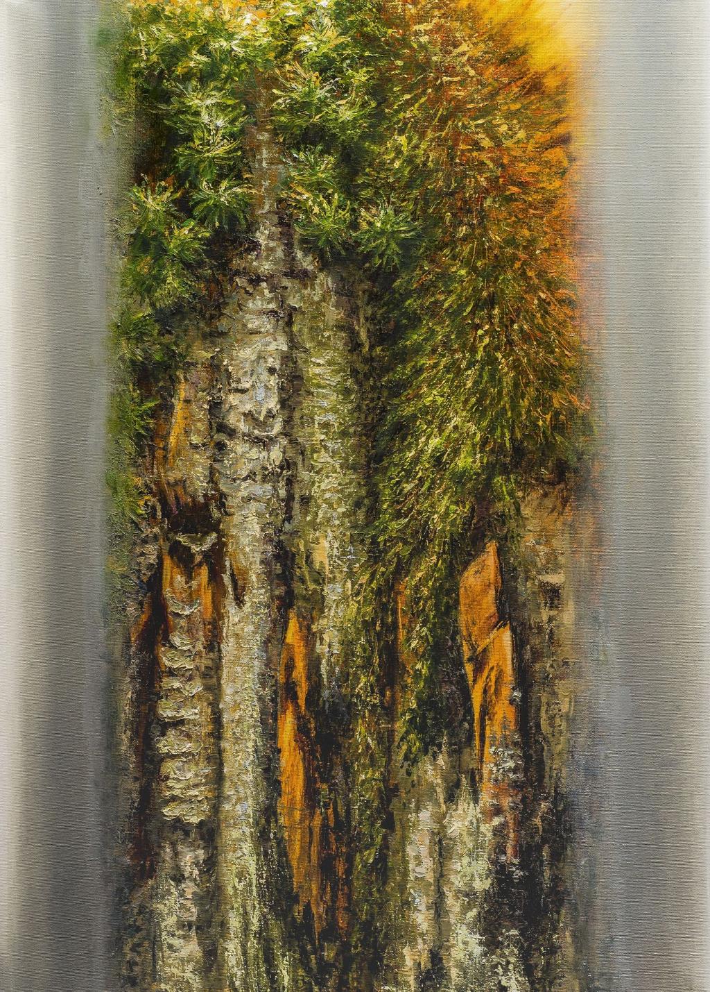 Forms of moss - oil painting by artist Tiiu Piibur